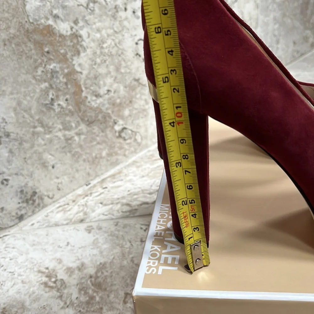 MICHAEL Michael Kors Haven pump suede Cinnabar Size 8 - Picture 6 of 8